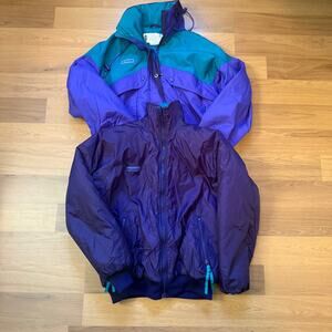 Women's Vintage Columbia 3-in-1 Purple Teal Zip-In Bomber Ski Jacket Sz Small